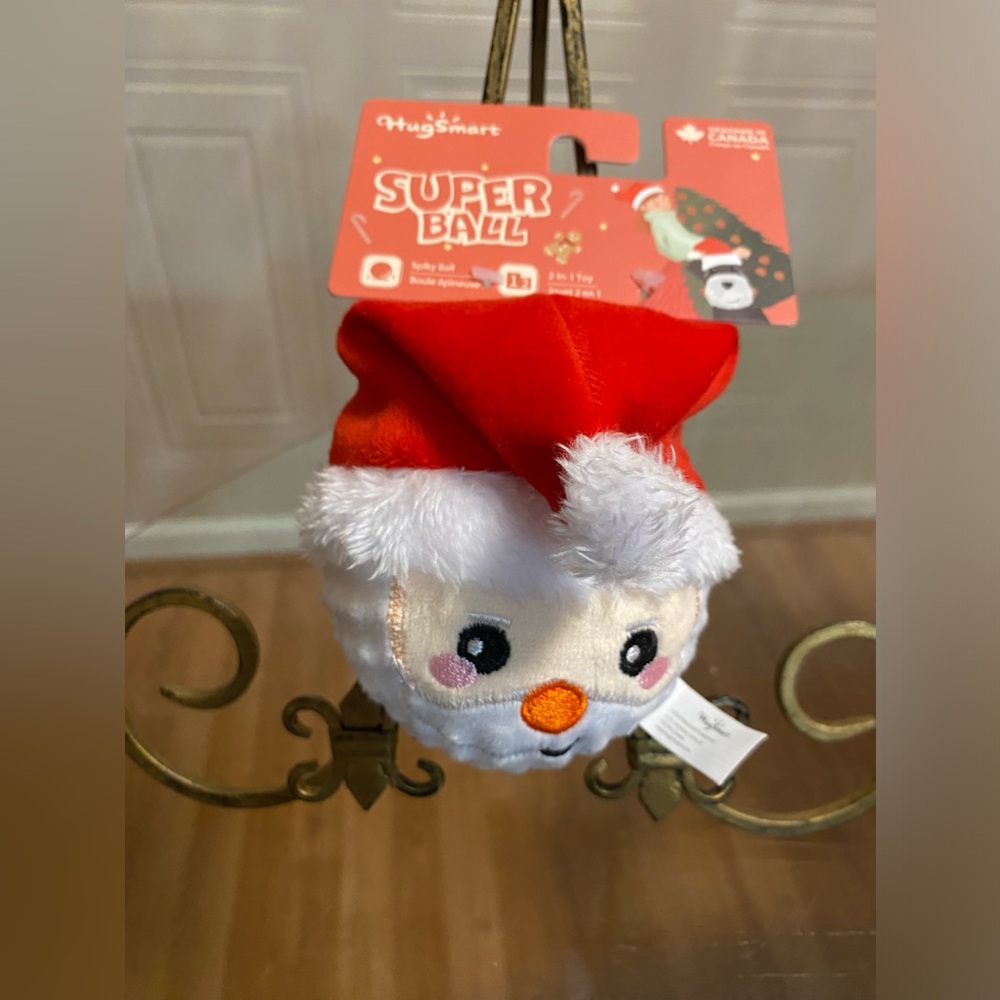 Hugsmart Christmas Santa’s Face Spike Ball With Squeaker
